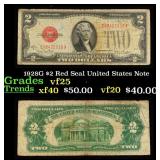 1928G $2 Red Seal United States Note Grades vf+