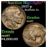 *Highlight* 1927-p Buffalo Nickel 5c ms67 SEGS (fc