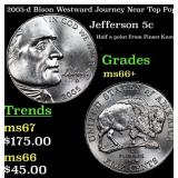 2005-d Bison Jefferson Nickel Westward Journey Nea