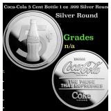 Coca-Cola 5 Cent Bottle 1 oz .999 Silver Round
