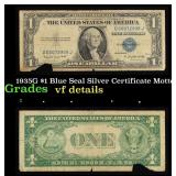 1935G $1 Blue Seal Silver Certificate Grades vf de