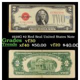1928G $2 Red Seal United States Note Grades vf++