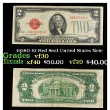 1928G $2 Red Seal United States Note Grades vf++