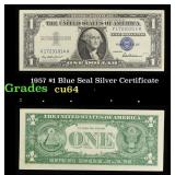 1957 $1 Blue Seal Silver Certificate Grades Choice