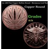 1oz .999 Fine Copper Bullion Round - Marijuana Lea