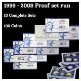 *Highlight* 1999-2008 Proof Set Run 109 Coins 10 C