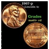 1967-p Lincoln Cent 1c Grades Gem+ Unc RD