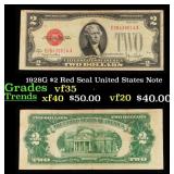 1928G $2 Red Seal United States Note Grades vf++