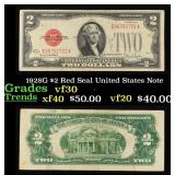 1928G $2 Red Seal United States Note Grades vf++