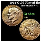 1978 Gold Plated Ike Eisenhower Dollar 1 Grades Un
