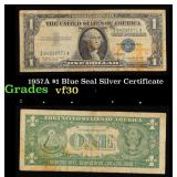 1957A $1 Blue Seal Silver Certificate Grades vf++