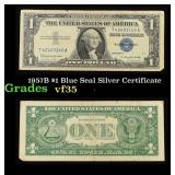 1957B $1 Blue Seal Silver Certificate Grades vf++