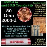 BU Shotgun Lincoln 1c roll, 2002-d 50 pcs Bank Wra