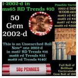 BU Shotgun Lincoln 1c roll, 2002-d 50 pcs Bank Wra