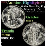 *Highlight* 1938-s Mercury Dime Near Top Pop! 10c