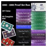 *Highlight* 1980-1999 Proof Set Run 107 Coins 20 C