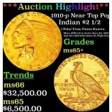 *Highlight* 1910-p Gold Indian Quarter Eagle Near