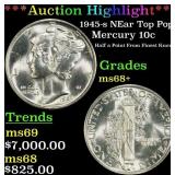 *Highlight* 1945-s Mercury Dime NEar Top Pop! 10c