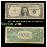 1957 $1 Blue Seal Silver Certificate Grades vf++