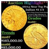 *Highlight* 1914-p Gold Indian Quarter Eagle Near