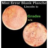 Mint Error Blank Planchet Lincoln Cent 1c Grades U