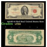 1953B $2 Red Seal United States Note Grades vf++