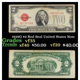 1928G $2 Red Seal United States Note Grades vf++