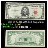 1963 $5 Red Seal United States Note Grades Select