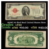 1928G $2 Red Seal United States Note Grades vf++