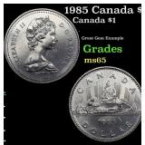 1985 Canada $1 Canada Dollar KM# 120.1 1 Grades GE