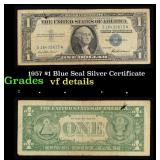 1957 $1 Blue Seal Silver Certificate Grades vf det