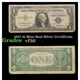 1957 $1 Blue Seal Silver Certificate Grades vf++
