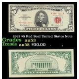 1963 $5 Red Seal United States Note Grades Select
