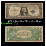 1957 $1 Blue Seal Silver Certificate Grades f+