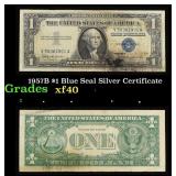 1957B $1 Blue Seal Silver Certificate Grades xf