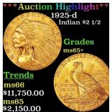*Highlight* 1925-d Gold Indian Quarter Eagle $2 1/