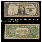1957A $1 Blue Seal Silver Certificate Grades vf+