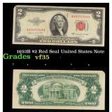 1953B $2 Red Seal United States Note Grades vf++