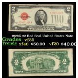 1928G $2 Red Seal United States Note Grades vf++