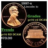 1997-s Proof Lincoln Cent 1c pr70 rd DCAM SEGS
