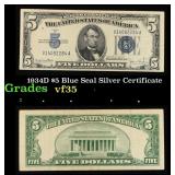 1934D $5 Blue Seal Silver Certificate Grades vf++