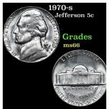 1970-s Jefferson Nickel 5c Grades GEM+ Unc