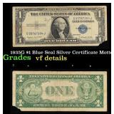 1935G $1 Blue Seal Silver Certificate Grades vf de