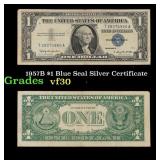 1957B $1 Blue Seal Silver Certificate Grades vf++