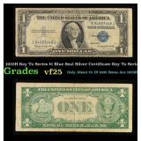 1935H $1 Blue Seal Silver Certificate Grades vf+