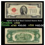 1928G $2 Red Seal United States Note Grades vf++