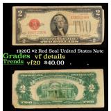 1928G $2 Red Seal United States Note Grades vf det