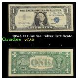 1957A $1 Blue Seal Silver Certificate Grades vf++