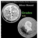 2024 Tokelau 1 oz Silver $5 Zodiac Series: Gemini