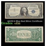 1957B $1 Blue Seal Silver Certificate Grades vf++